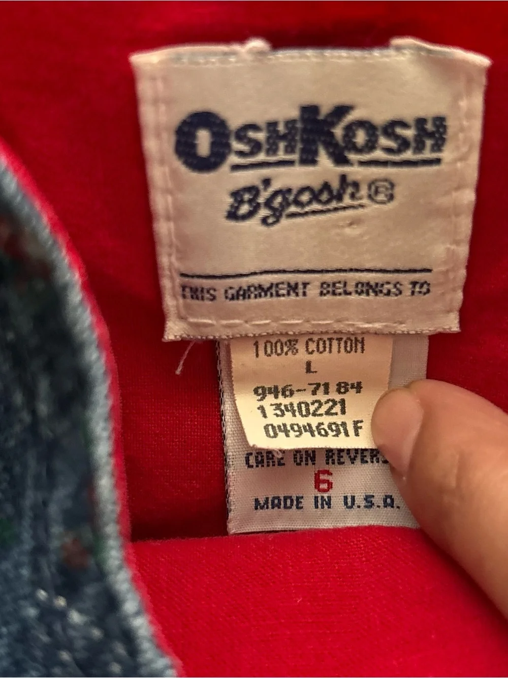 Oshkosh B’Gosh Vintage Denim Dress little girl size 6